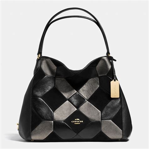 coach edie shoulder bag black.